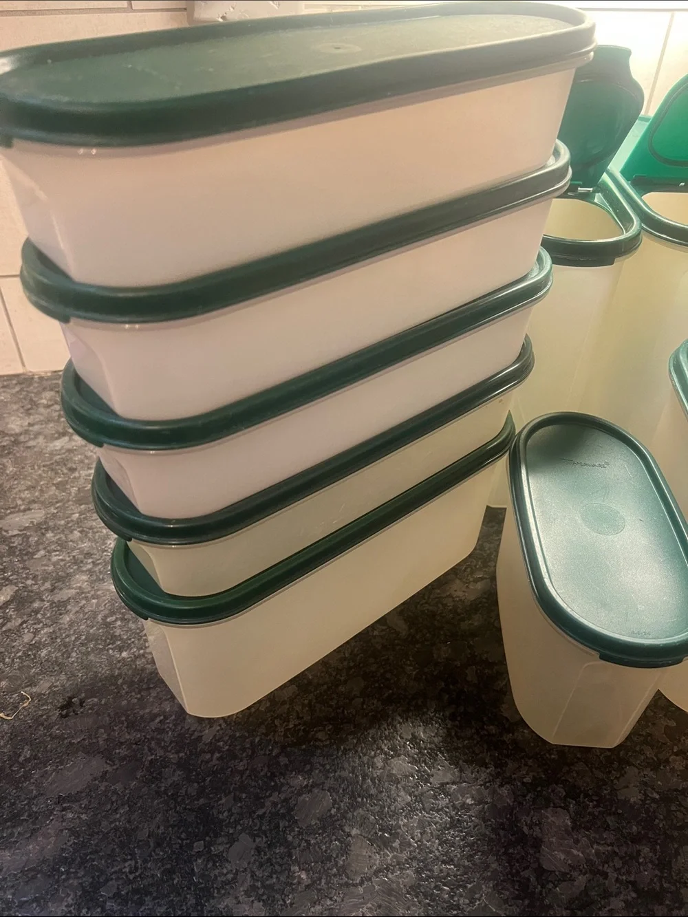 9 Piece Set Vintage Tupperware Modular Mates. Stacking. Storage organization.